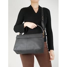 Tod's-black leather shoulder bag-Black