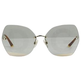 Dolce & Gabbana-Brown oversized sunglasses with lettering on lenses-Brown