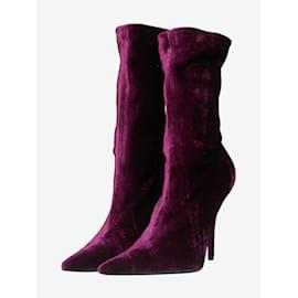 Balenciaga-Purple velour pointed-toe boots - size EU 39.5-Purple