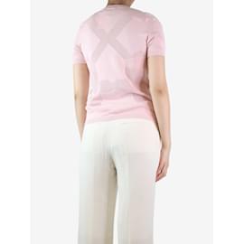 Bottega Veneta-Pink short-sleeved knit top - size UK 8-Pink
