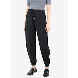Chloé-Schwarze Hose mit elastischem Bund und Bündchen – Größe UK 10-Schwarz