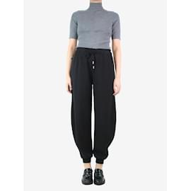 Chloé-Black elasticated waist cuffed trousers - size UK 10-Black