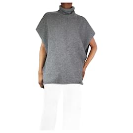 Joseph-Grey sleeveless high-neck oversized jumper - size XS-Grey