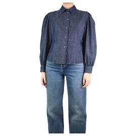 Weekend Max Mara Camicia in denim blu con maniche a palloncino - taglia UK 10 Blu