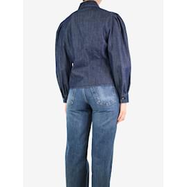 Weekend Max Mara-Blue balloon-sleeved denim shirt - size UK 10-Blue