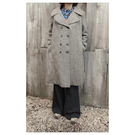 Autre Marque-manteau de laine vintage 70's taille 40-Gris