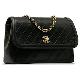 Chanel-Chanel Black CC Lambskin Crossbody Bag-Black