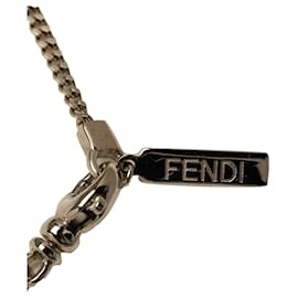 Fendi-Fendi Silver O'Lock Necklace-Silvery