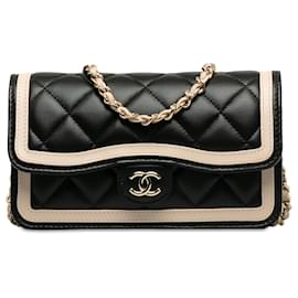 Chanel-Chanel Black Bicolor Classic Lambskin Flap Bag-Black