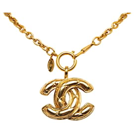 Chanel-Collier pendentif Chanel Or CC-Doré