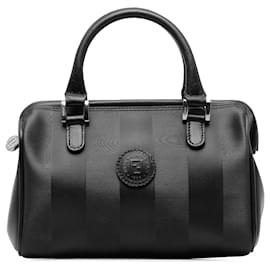 Fendi-Fendi Black Pequin Boston Bag-Black