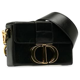 Dior-Dior Black Leather 30 MONTAIGNE BOX BAG-Black