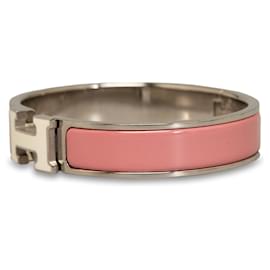 Hermès-Bracelet Hermès Clic Clac H Argent-Argenté,Rose