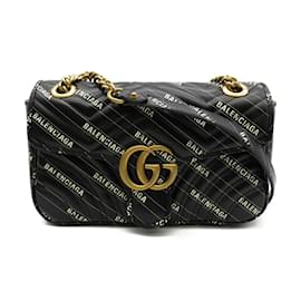 Gucci-X Balenciaga The Hacker Project GG Marmont Flap Bag  443497-Schwarz