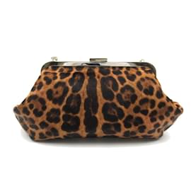 Dolce & Gabbana-Dolce & Gabbana Clasp Pochette Shoulder Purse Bag  Natural Material Shoulder Bag BP1270 in Excellent condition-Brown