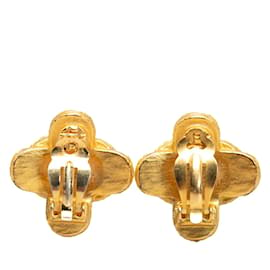 Chanel-CC Cross Clip On Earrings-Golden