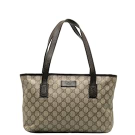 Gucci-GG Supreme Plus Tote Bag  181086.0-Beige