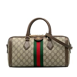 Gucci-GG Supreme Ophidia Boston Bag  524532-Brown