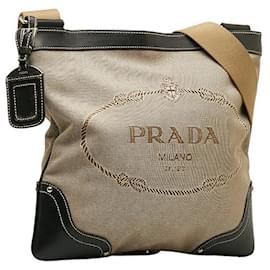 Prada-Canapa Logo Canvas Crossbody Bag-Beige