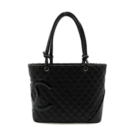 Chanel-Chanel CC Cambon Tote Bag Leather Tote Bag in Excellent condition-Black
