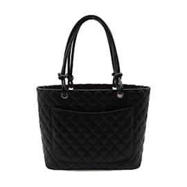 Chanel-Chanel CC Cambon Tote Bag Leather Tote Bag in Excellent condition-Black