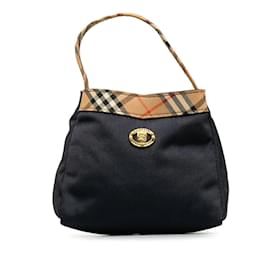 Burberry-Burberry Nova Check Mini Handbag  Canvas Handbag in Good condition-Black
