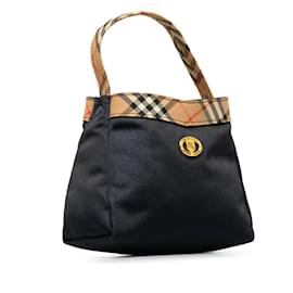 Burberry-Burberry Nova Check Mini Handbag  Canvas Handbag in Good condition-Black