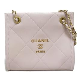 Chanel-Matelassé Logo Chain Shoulder Bag AS2750-Pink