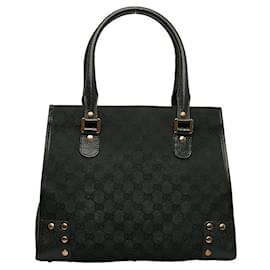 Gucci-GG Canvas Nailhead Handbag 124260-Black