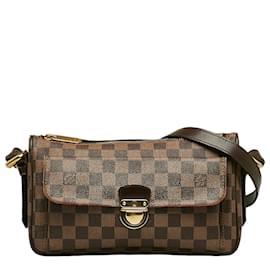 Louis Vuitton-Louis Vuitton Damier Ebene Ravello GM Bolsa de Ombro em Lona N60006 em boa condição-Marrom