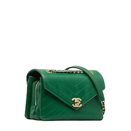 Chanel-Coco Chevron Flap Bag-Green