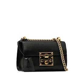 Gucci-Small Padlock Leather Shoulder Bag 409487.0-Black
