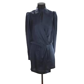 Frame Denim-Vestido de seda-Azul