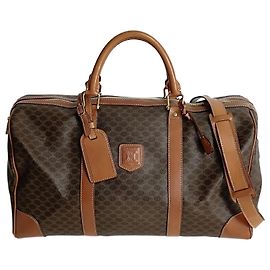 Borsa da viaggio vintage Céline Céline in tela Macadam Triomphe Marrone