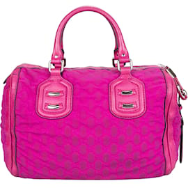 Gucci-Gucci GG Rubber Fuchsia Boston Handbag-Pink