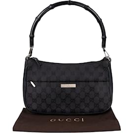 Gucci-Gucci GG Monogram Bamboo Handbag-Black
