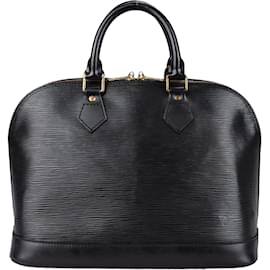 Louis Vuitton-Louis Vuitton Noir Epi Leather Alma PM Handbag-Black