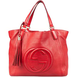 Gucci-Gucci Red Soho Leather Shopper Bag-Red