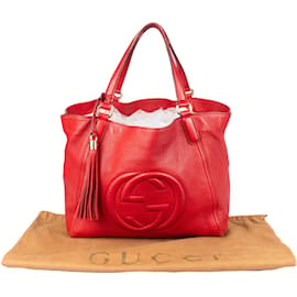 Gucci-Gucci Red Soho Leather Shopper Bag-Red