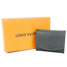Louis Vuitton-Etui de boutons de manchette Louis Vuitton Green Taiga-Vert