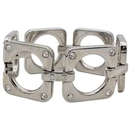 Dolce & Gabbana-DOLCE & GABBANA geometric steel bracelet with crystals-Silvery