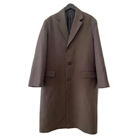 Lemaire-Manteau de costume à simple boutonnage OS-Marron