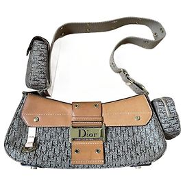 Bolsa Dior Columbus Marrom Bege Monograma Oblique e Couro Marrom Bege