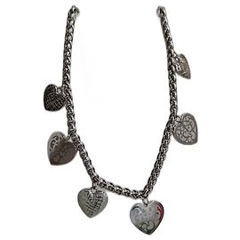 Dior Halskette Silber mit 6 Herzanhängern Silber