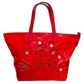 Red BLUGIRL BLUMARINE tote bag with large daisies application Red