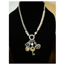 Dolce & Gabbana-Vintage DOLCE & GABBANA necklace in burnished steel with cameo-Silvery