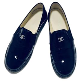 Chanel-Mocassins Alpercatas CC-Preto