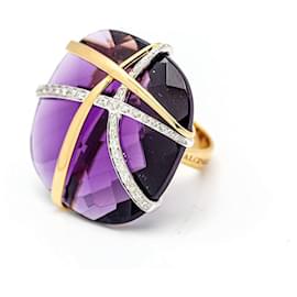 Autre Marque-Zweifarbiger Ring im italienischen Design.-Silber,Golden
