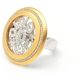 Autre Marque-AVENNE Ring in Two-tone Gold and Diamonds.-Golden
