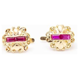 Autre Marque-Modernist earrings 1935.-Pink,Golden